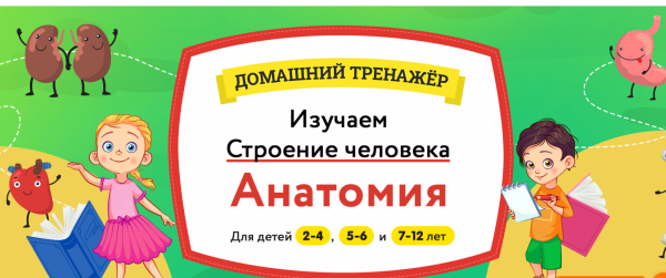 Домашний тренажер Изучаем строение человека. Анатомия Для детей 2-4, 5-6, 7-12 лет (НИИ Эврика)