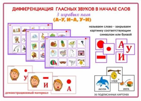 [razvdeteimsk] Цепочки Гласные звуки в начале слова. Дифференциация гласных звуков в начале слова А-У, И-А, У-И (Наталья Грицуник)