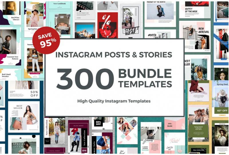 [creativemarket.com] 300 Bundle Templates Instagram and Stories, июнь 2019